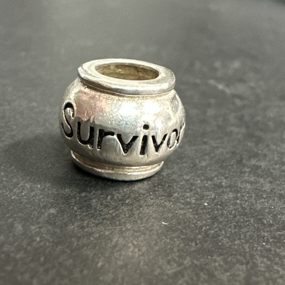 SURVIVOR Sterling Silver Charm Spacer for Necklace or Bracelet #19 - Picture 5 of 7